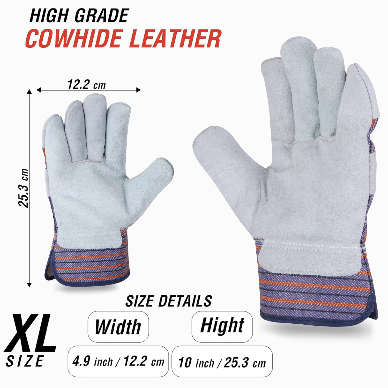 Foriox International Split Leather Work Gloves