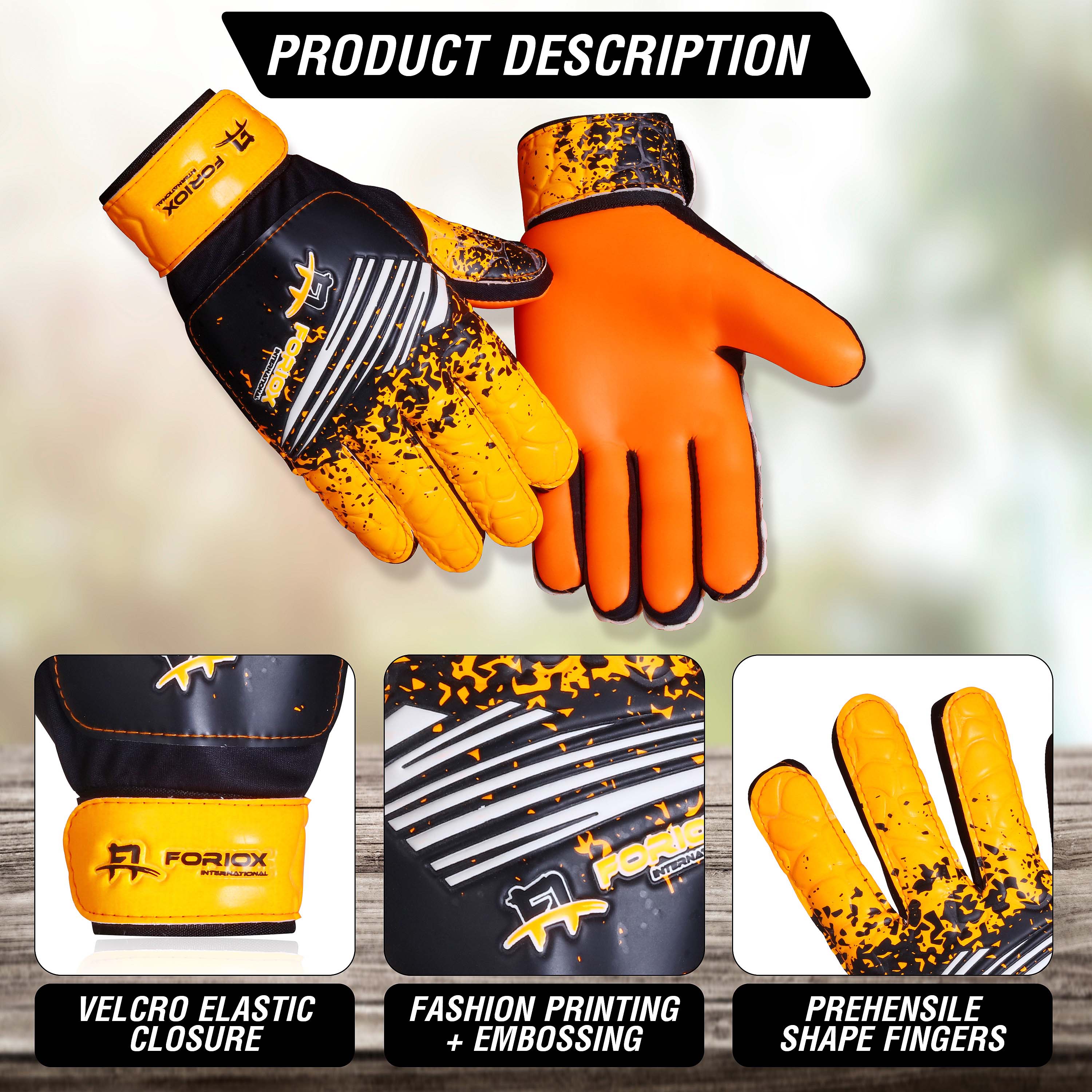 Foriox International Orange Football Goalkeeper Gloves